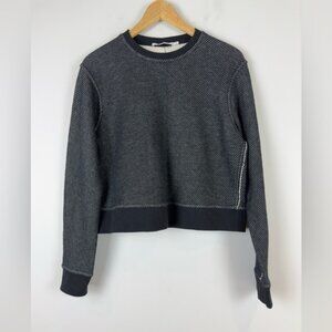 T by Alexander Wang French Terry Crewneck Black Sweatshirt Size Extra Small